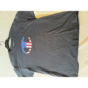 Champion Authentic XL Black T-Shirt with American Flag Logo